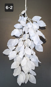 Ramură artificială decorativă 97cm frunze albe